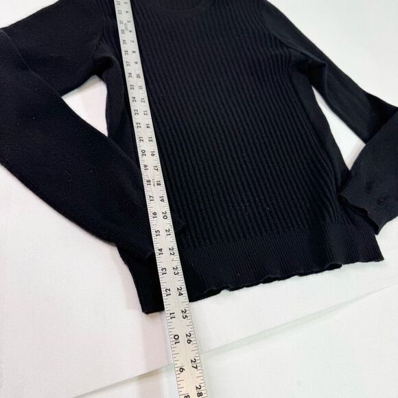 J. McLaughlin Seaspray Sweater Womens Large Black Cashmere Button Shoulder - Picture 6 of 8